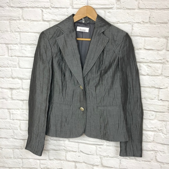NWOT Linea Tesini Blazer Dark Gray Size 10 - Picture 1 of 5